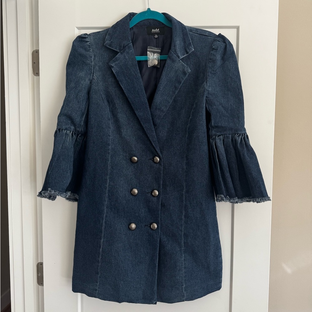 Blue Denim Mini Dress - Marled by Olivia Culpo